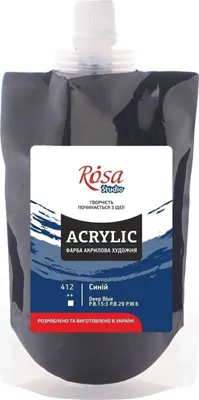 Zdjęcie produktu dla Farba akrylowa, 200 ml, ROSA STUDIO - Ciemnoniebieski (412)