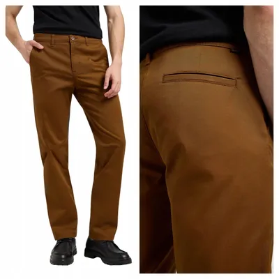 Immagine prodotto di Lee | Pantaloni chino da uomo, modello regular, colore marrone "Quail", in cotone, vestibilità regular, adatti per l'ambiente lavorativo, taglia W32 L34