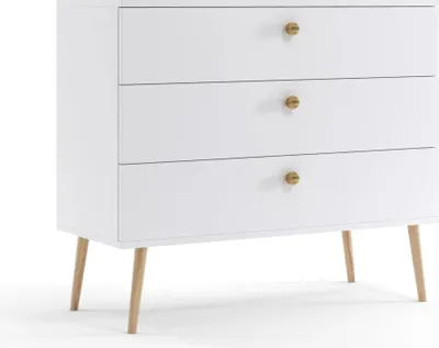 Zdjęcie produktu dla Komoda LEBEL 2 z szufladami 100cm biała mat