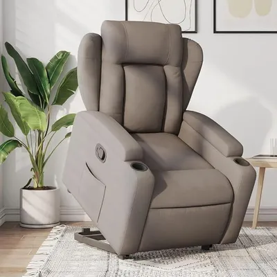 Produktbild von Relaxsessel mit Aufstehhilfe Relaxsessel & -Liegen Relaxsessel Aufstehsessel Relaxsessel Mit Aufstehhilfe Taupe Stoff - 3204490