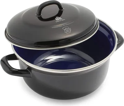 Image de Poêle à frire en émail - résiste à l'induction, au four - 1 pièce - noir - 20 cm