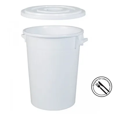 Produktbild von BRB 100 Liter Futtertonne/Vorratstonne für Trockenfutter, mit Deckel, lebensmittelecht, Außenmaße Ø Oben/unten 520/415 mm, H 670 mm