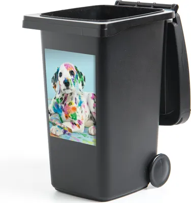 Produktbild von MuchoWow® Mülltonnenaufkleber Hund - Farbe - Blau 40x60 cm - Mültonnen-sticker - Sticker - Aufkleber für die Mülltonne