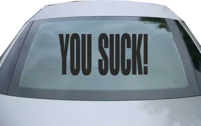 Produktbild von Indigos UG - Aufkleber Heckscheibe & Motorklappe DE6019 - schwarz - 600x285 mm - you Suck! - Auto Scheiben Fenster Heckklappe Tuning Racing JDM - Die cut
