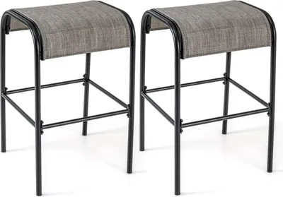 Produktbild von Barhocker für den Außenbereich, 2er-Set, 76 cm, Metallgestell, Tragkraft 180 kg