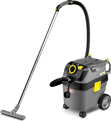 A Karcher vacuum cleaner is shown against a white background.