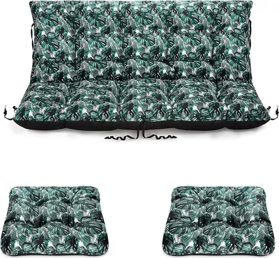 Produktbild von SuperKissen24. Sitzkissen Bankkissen Bankauflage - 140x50 cm und Rückenlehne 140x60 cm mit 2er 45x45 cm Stuhlkissen Set - Outdoor und Indoor - Dunkelgrün