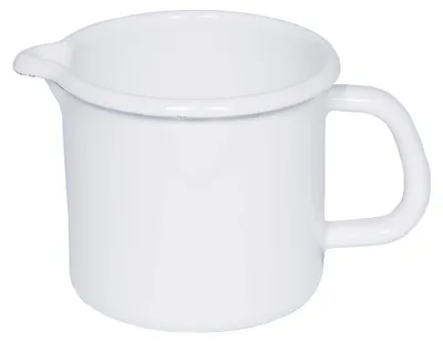 Schnabeltopf 10 cm, 0,75 l, Emaille, Weiß