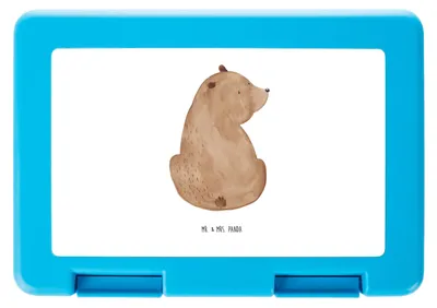 Produktbild von Mr. & Mrs. Panda Snackbox Bär Schulterblick - Weiß - Geschenk, Weltansicht, Motivation, Weisheit, Selbstachtung, Snackdose, Frischhaltedose, Teddy, Bentobox, Lunchbox