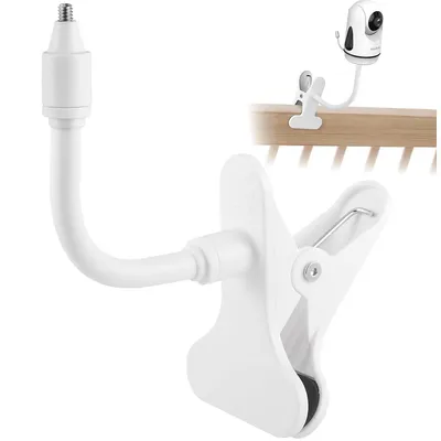 Produktbild von Baby-Monitor-Halterung,Clip-Halterung für Überwachungskamera,360° drehbar,Edelstahlfeder-Clip mit rutschfestemSilikon,schützt Möbel,für Tisch,Babybett