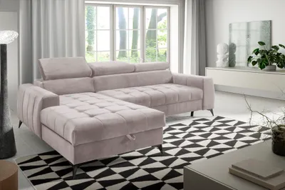 Produktbild von AX LIVING Beige Eckcouch mit Schlaffunktion Arkucio Mini 260 cm L