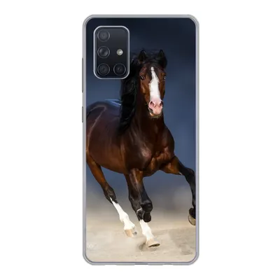 Produktbild von MuchoWow® Handyhülle Schutzhülle Hülle für Samsung Galaxy A51 Pferde - Tiere - Sand Silikon Softcase Handy Hülle - Schutzabdeckung