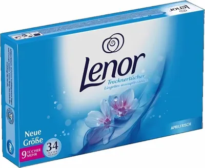 Obrázek produktu pro Lenor - Prostěradla do sušičky - April Fresh - Osvěžovač textilu - 34 utěrek - 1 kus