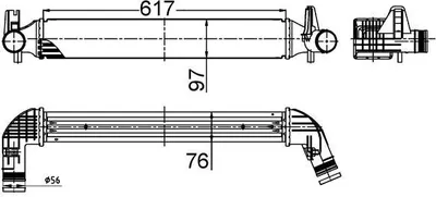 Produktbild von MAHLE CI 516 000S Ladeluftkühler LLK für VW Polo Schrägheck (6R1, 6C1) Turbo Intercooler