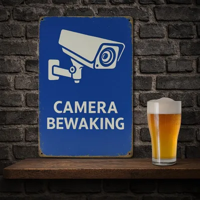 Produktbild von Videoüberwachung Blechschild - Metallschild - Vintage blechschild - Metall poster - Retro blechschild.