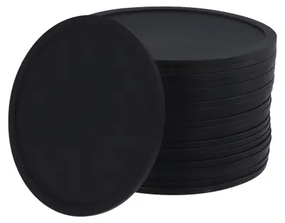 Silikonuntersetzer, 20 Stück, rund, rutschfest, schwarz, Ø 10 cm
