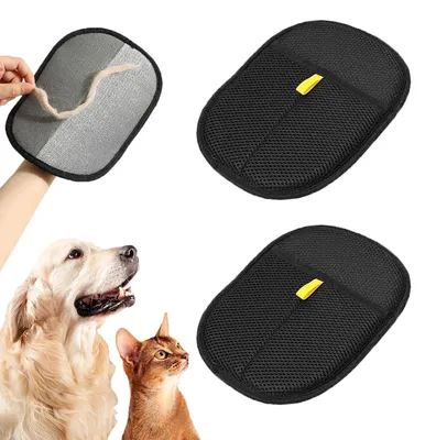 Haarentfernungshandschuhe für Katzen und Hunde, 2 Stück, doppelseitig