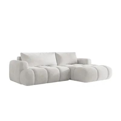 Image de Canapé d’angle convertible avec coffre de rangement MORELLO 210 cm, bouclé, angle droit, avec mécanisme DL – Monte 01