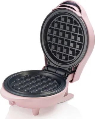 Zdjęcie produktu dla Mini gofrownica Bestron do klasycznych gofrów, mała gofrownica z nieprzywierającą powłoką, na przyjęcia urodzinowe dla dzieci, uroczystości rodzinne, Wielkanoc lub Boże Narodzenie, w stylu retro, 550 W, kolor: różowy