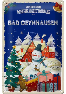 Produktbild von Blechschild Weihnachtsgrüße BAD OEYNHAUSEN 20x30cm