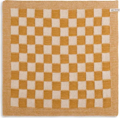 Produktbild von Knit Factory Küchentuch Block - Ecru/Ocker - 50x50 cm