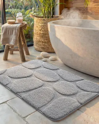 Obrázek produktu pro Solidchoice – Měkká, savá koupelnová rohož, 61 x 92 cm, šedá