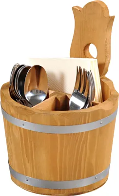Produktbild von KESPER Besteckbehälter aus Holz, Höhe: 200 mm, ø: 140 mm, gebeizt