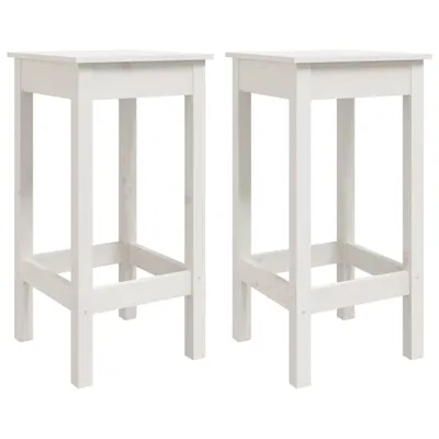 Produktbild von vidaXL Barstühle 2 Stk. Weiß 40x40x78 cm Massivholz Kiefer