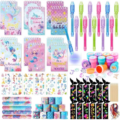Produktbild von Meerjungfrauen-Geschenkset – Kindergeburtstag – UV-Stift und Notizbuch