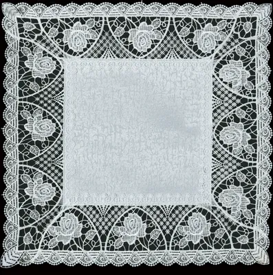 Produktbild von Spitzendecke / Rosen-Muster / Weiß / Mitteldecke / Tischwäsche / 60x60cm