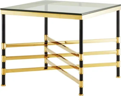 Produktbild von Casa Padrino Wohnzimmer Beistelltisch Gold / Schwarz 65 x 65 x H. 55 cm - Luxus Wohnzimmermöbel