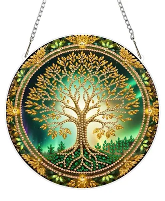 Productafbeelding van 5D Diamantverf Halsbedel, Boom van het Leven, Vensterdecoratie, Knutselset, 20x20 cm