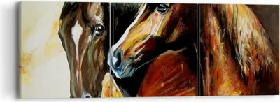 Produktbild von Bild auf Leinwand - Leinwandbild - Pferd Natur Tier - 90x30cm - Wand Bild - Wanddeko - Wandbilder - Leinwanddruck - Bilder - Kunstdruck - Wanddekoration - Leinwand bilder - Wandkunst - CA90x30-3482