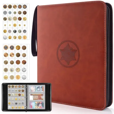 Obrázok produktu pre Omgoods – Album na zbieranie mincí s 400 mincami a 15 bankovkami