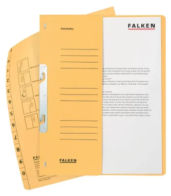 Produktbild von FALKEN 50x Einhakhefter aus Recycling-Karton für DIN A4 chamois