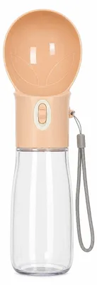 Obrázek produktu pro Přenosná láhev na vodu pro psy a kočky 380 ml - růžová