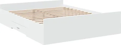 Produktbild von Bettgestell mit Schubladen Weiß 150x200 cm Holzwerkstoff