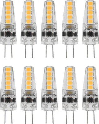 Produktbild von 10Stück G4 LED Birnen 2W Bi Pin Sockel Dimmbare Birnen für Kronleuchter Deckenlampe Tischlampe 2700K AC 12-24V