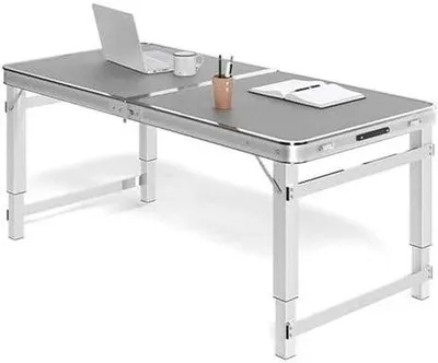 Produktbild von Camping Tisch - Falttisch - Außen-Essen - In der Höhe verstellbar - Leicht Aluminium - Grau
