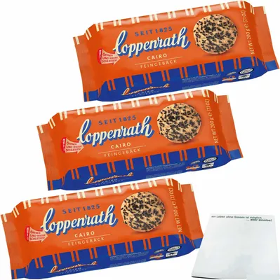Produktbild von Coppenrath Cairo Feingebäck Mürgegebäck mit Schokoladenstreusel 3er Pack (3x200g Packung) + usy Block