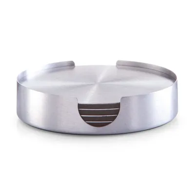 Produktbild von Zeller Glasuntersetzer-Set, 7-tlg., Edelstahl Ø10