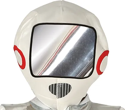 Close-up of a child's astronaut helmet.