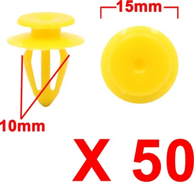 Image de Clip de fixation de rivets de garde-boue de voiture universel jaune 50pcs