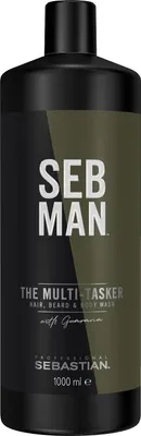 Produktbild von Sebastian SebMan The Multitasker 3in1 Shampoo 1000ml - Hair, Beard & Body Wash
