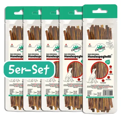 Hundespaghetti, 5er Pack (5x60g), getreidefrei, glutenfrei, sojafrei