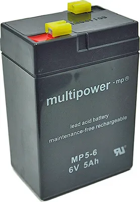 Produktbild von Multipower Bleiakku MP5-6 6V 5Ah Faston 4,8mm