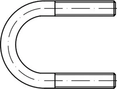 Produktbild von Reidl DIN 3570 332 Stahl, feuerverzinkt, A Rundstahlbügel A zweiseitiges Befestigungs-Gewinde