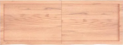Immagine prodotto di vidaXL Mensola a muro marrone chiaro 140x50x(2-4) cm in legno massiccio trattato con rovere
