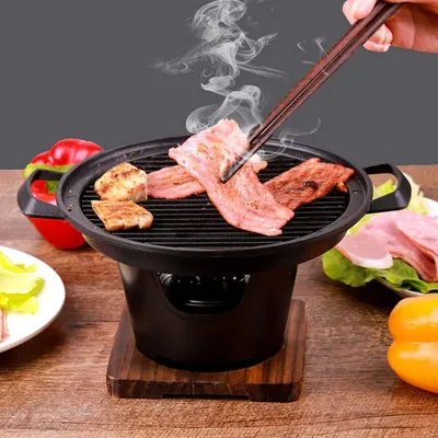 Produktbild von Holzkohlegrill Tragbarer Mini-Grill, rauchfreier Tischgrill für Camping, Picknick, Zuhause, Mini-Grill, tragbar, rauchfrei für Holzkohle, Grillkohle,