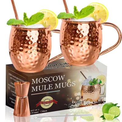 Productafbeelding van Set van 2 Moscow Mule Mokken - Koperkleurig 532 ml